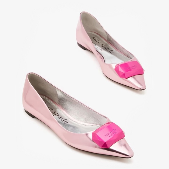 ♠️Kate Spade Bijou Metallic Flats, Locket Pink NIB